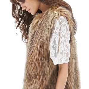 women shearling shaggy faux fur vest